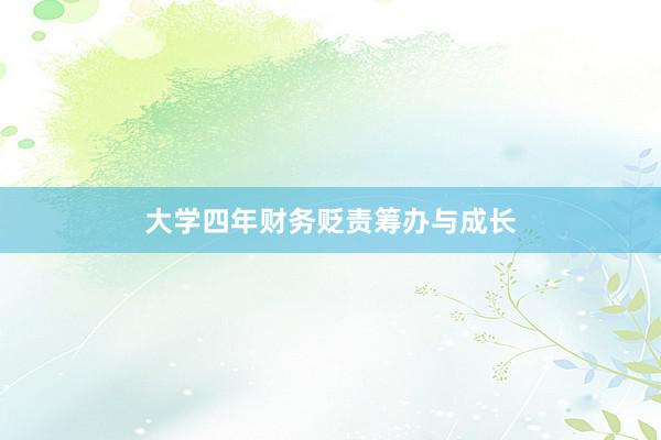 大学四年财务贬责筹办与成长